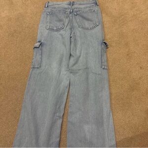 Old Navy Light Blue Wide Leg Cargo Jeans - Women